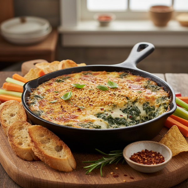Creamy Baked Spinach and Cheese Dip recipe
