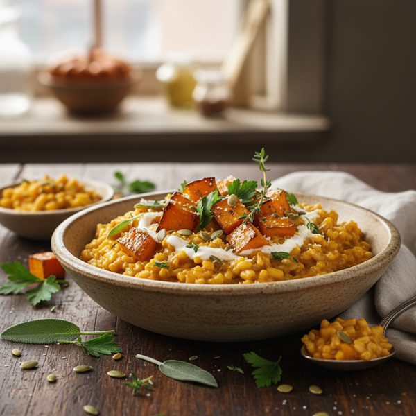 Creamy Barley Risotto with Pumpkin & Herbs recipe