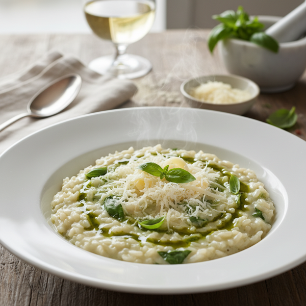 Creamy Basil-Infused Risotto with Parmigiano-Reggiano recipe