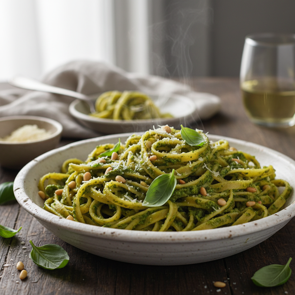 Creamy Basil Pesto Alfredo recipe