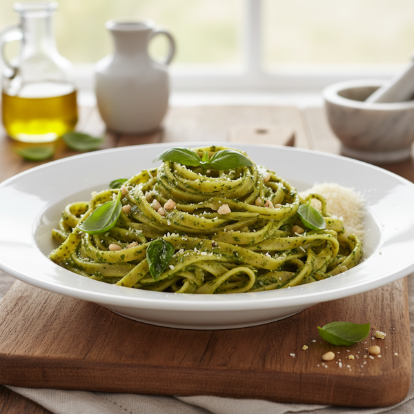 Creamy Basil Pesto Fettuccine recipe