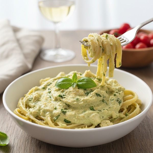 Creamy Basil Tofu Pasta Sauce recipe