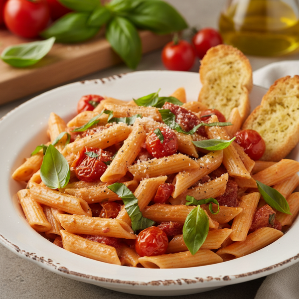 Creamy Basil Tomato Penne recipe
