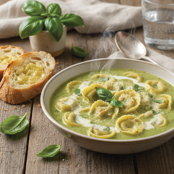 Creamy Basil Tortellini Soup recipe