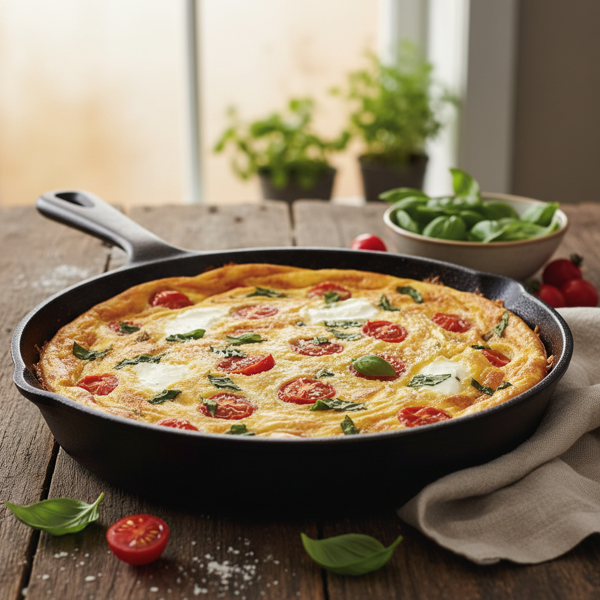 Creamy Basil and Tomato Frittata recipe