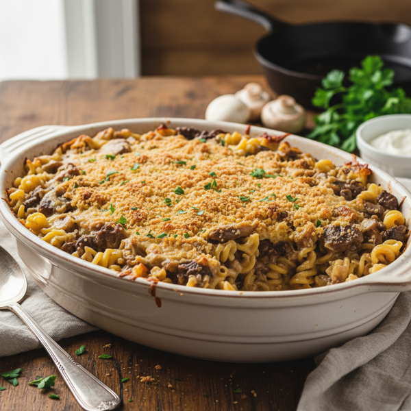 Creamy Beef Stroganoff Bake recipe