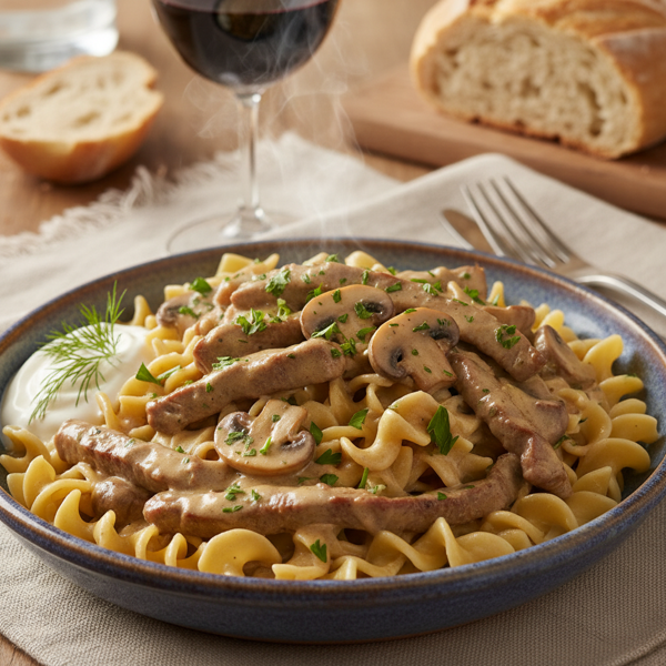Creamy Beef Stroganoff Delight recipe