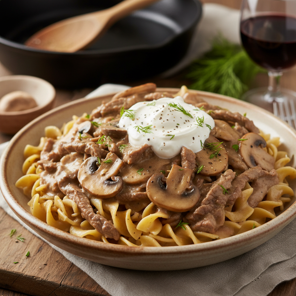 Creamy Beef Stroganoff with Mushrooms recipe