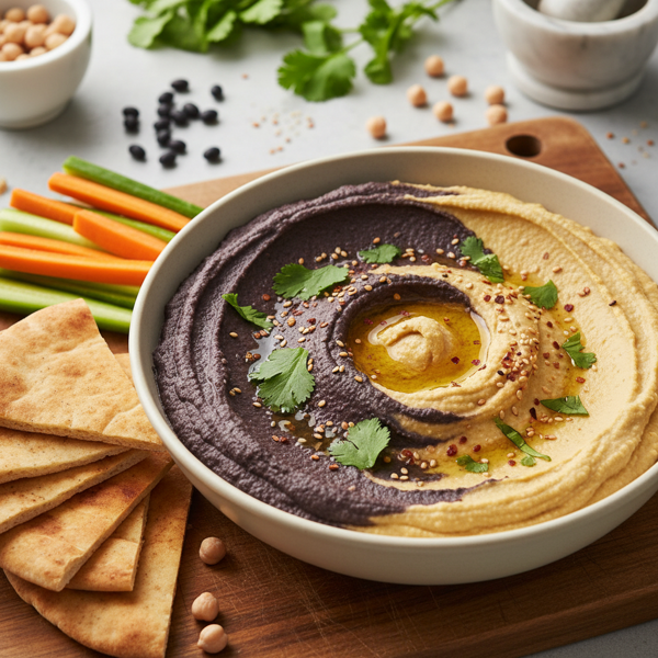 Creamy Black Bean & Chickpea Hummus Delight recipe