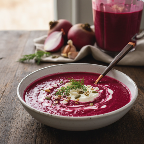Creamy Blender Beet Borscht recipe