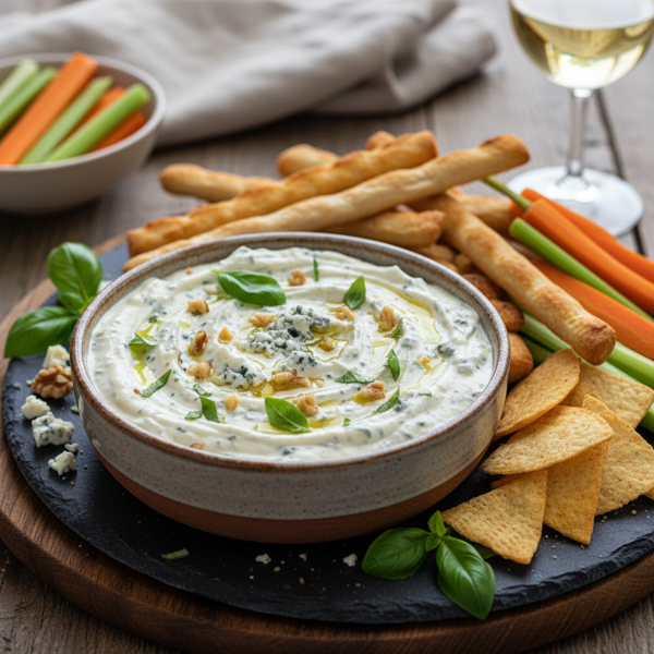 Creamy Blue Cheese and Basil Dip recipe