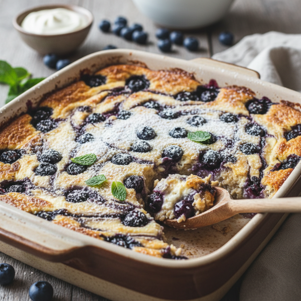 Creamy Blueberry Cheesecake Oatmeal Bake recipe