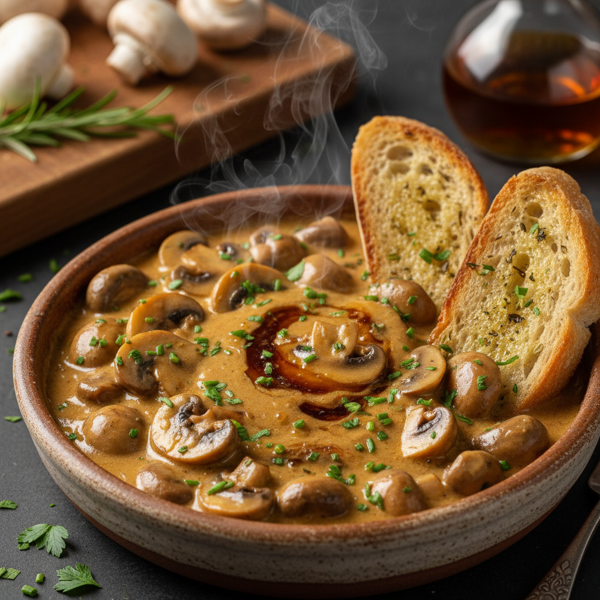 Creamy Brandy Mushroom Delight recipe