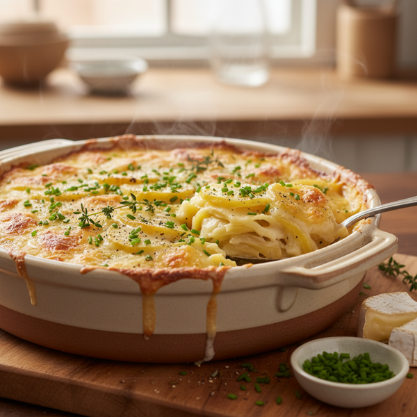 Creamy Brie and Chive Potato Gratin recipe