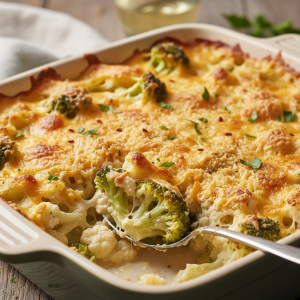 Creamy Broccoli-Cauliflower Gratin recipe