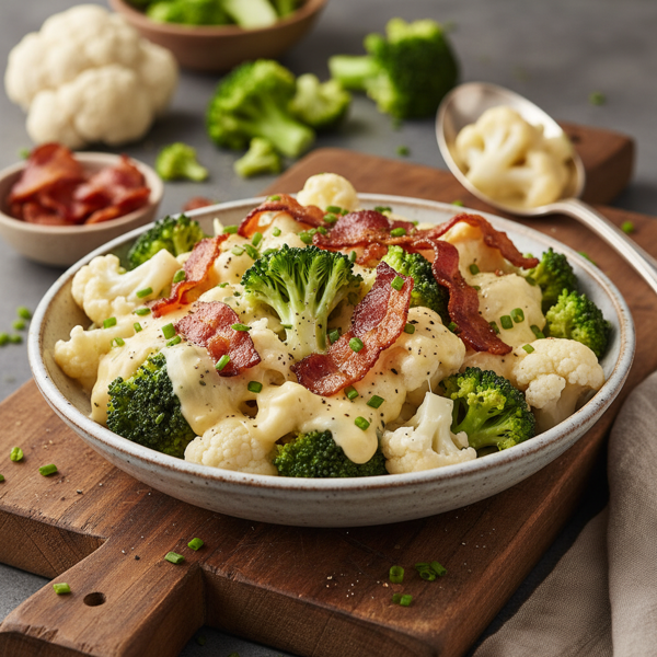 Creamy Broccoli Cauliflower Bacon Delight recipe