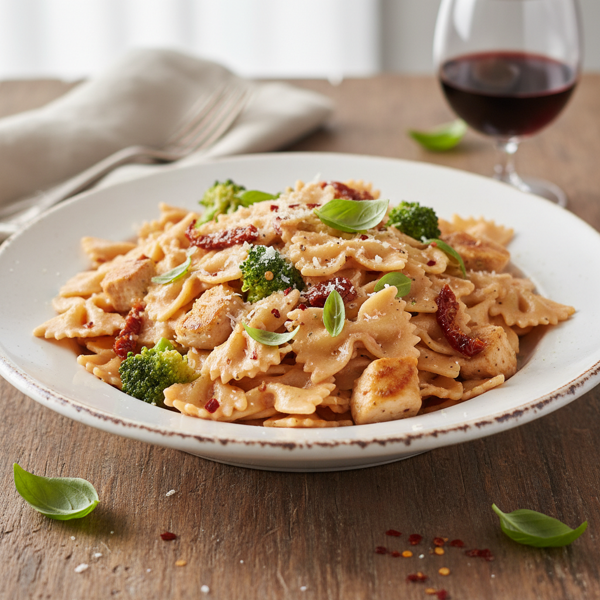 Creamy Broccoli Chicken Farfalle with Vodka Sauce recipe