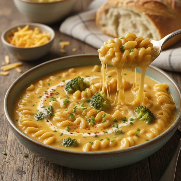 Creamy Broccoli and Cheese Noodle Soup recipe