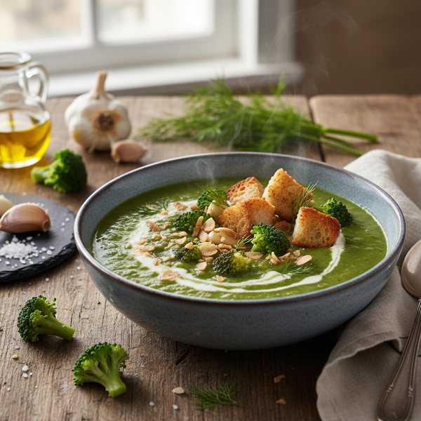 Creamy Broccoli and Garlic Soup recipe