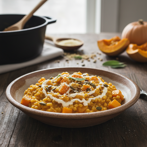 Creamy Butternut Squash Barley Risotto recipe