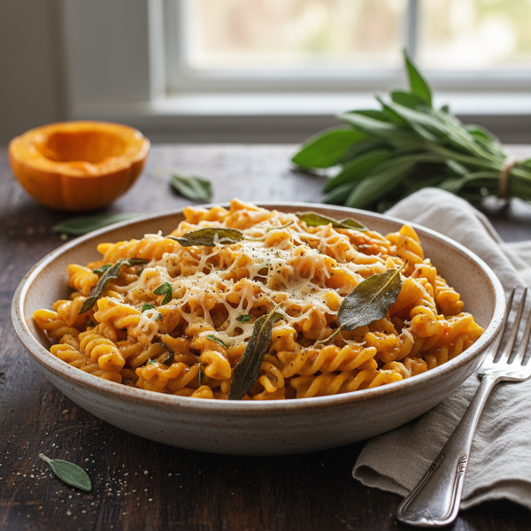 Creamy Butternut Squash Penne with Sage and Gruyère recipe