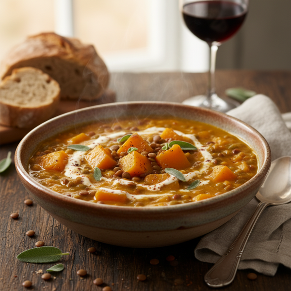 Creamy Butternut Squash & Lentil Delight recipe