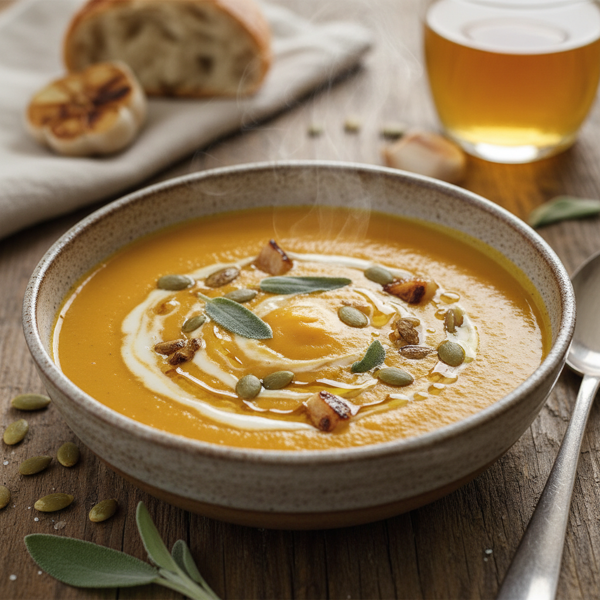 Creamy Butternut Squash and Garlic Soup recipe