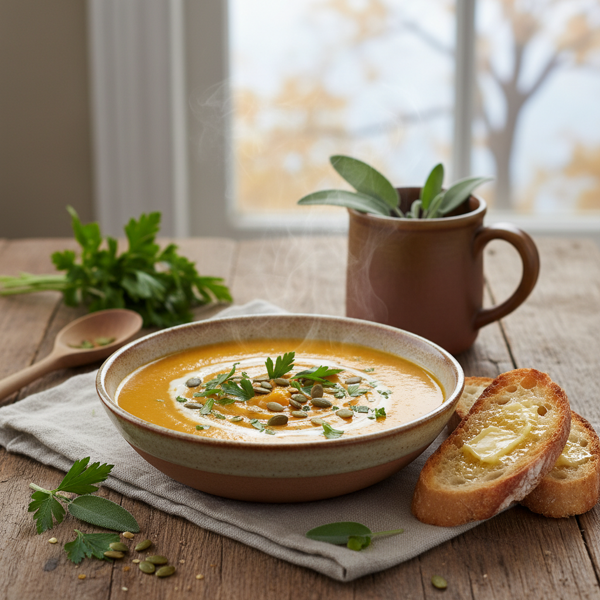 Creamy Butternut Squash and Herb Soup recipe