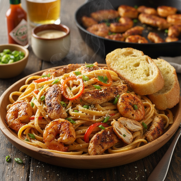 Creamy Cajun Chicken Linguine Delight recipe