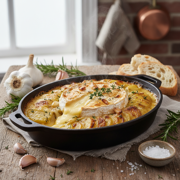 Creamy Camembert Garlic Potato Bake recipe