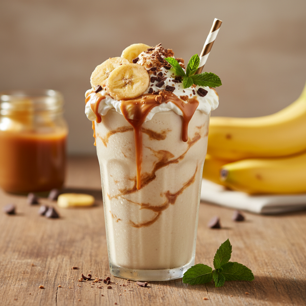 Creamy Caramel Banana Blast Milkshake recipe