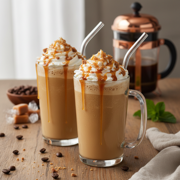 Creamy Caramel Coffee Frappe for Two recipe