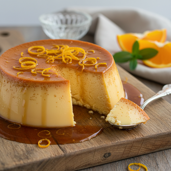 Creamy Caramel Flan with Orange Zest recipe