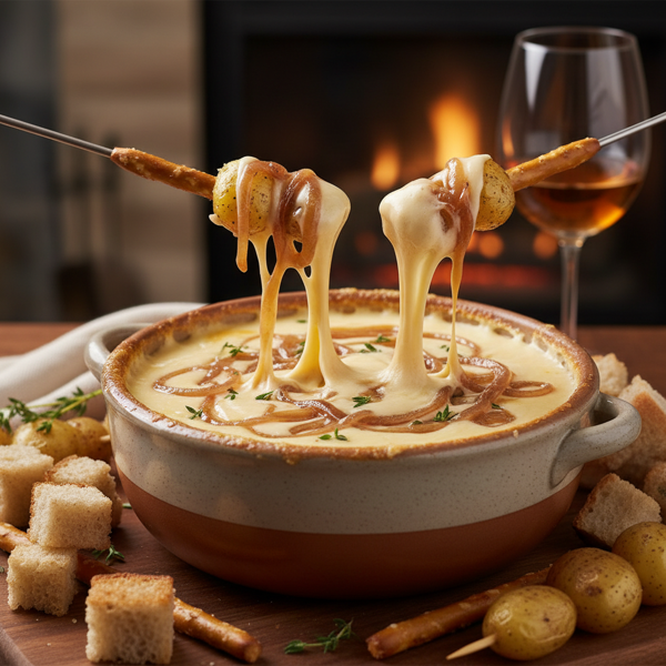 Creamy Caramelized Onion & White Cheddar Fondue recipe