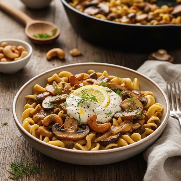 Creamy Cashew & Mushroom Stroganoff recipe
