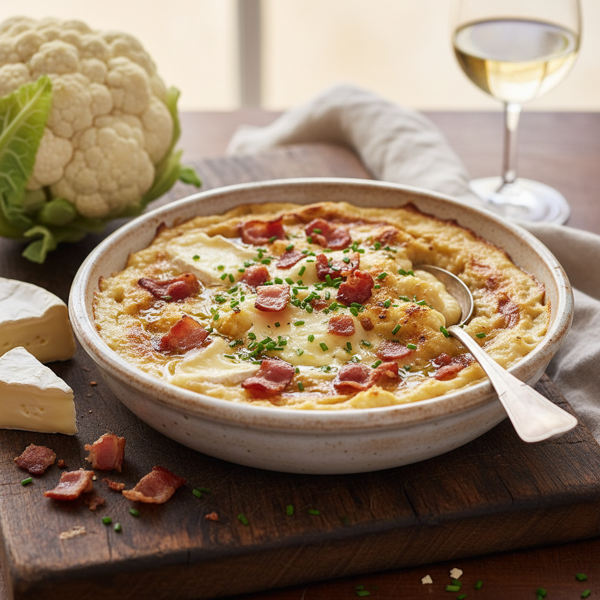 Creamy Cauliflower, Brie, and Bacon Delight recipe