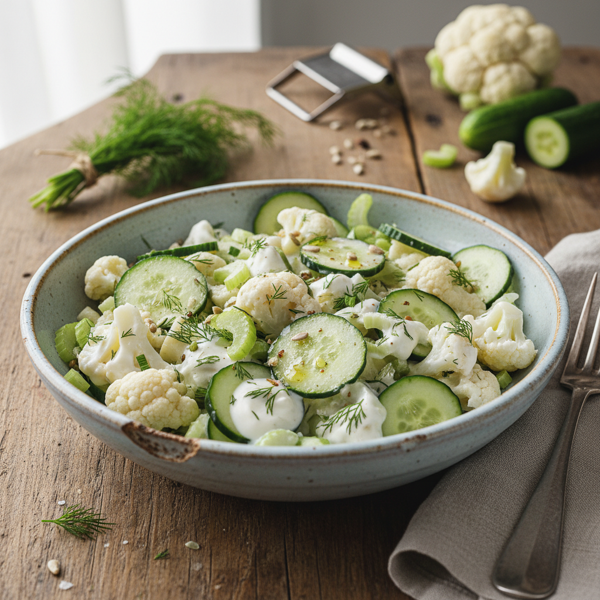 Creamy Cauliflower Cucumber Salad with Fresh Dill recipe
