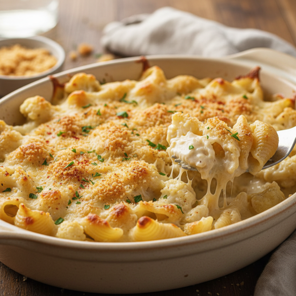 Creamy Cauliflower Shells Gratin recipe
