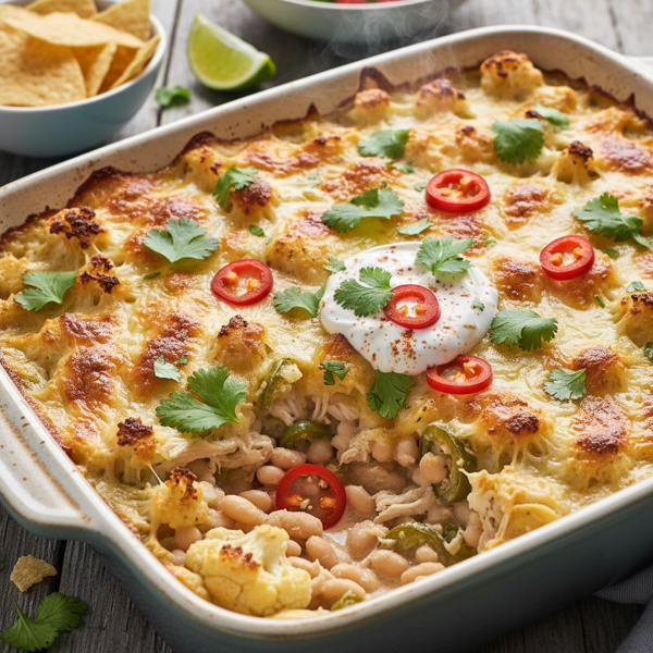 Creamy Cauliflower White Chili Bake recipe
