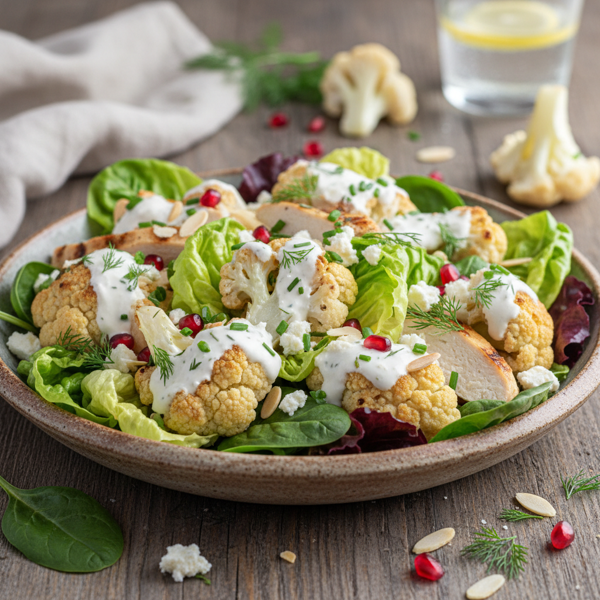 Creamy Cauliflower & Lettuce Salad Delight recipe