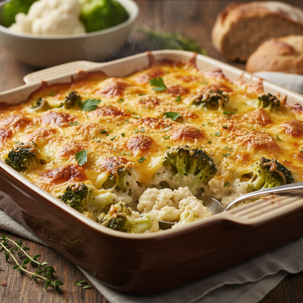Creamy Cauliflower and Broccoli Gratin Delight recipe