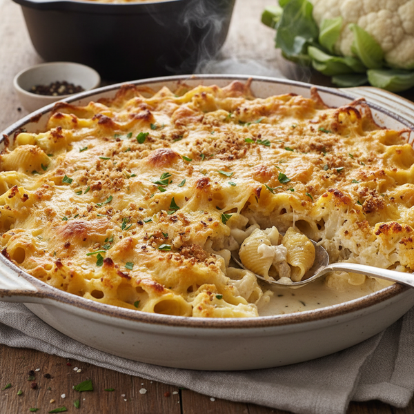 Creamy Cauliflower and Shell Pasta Bake recipe