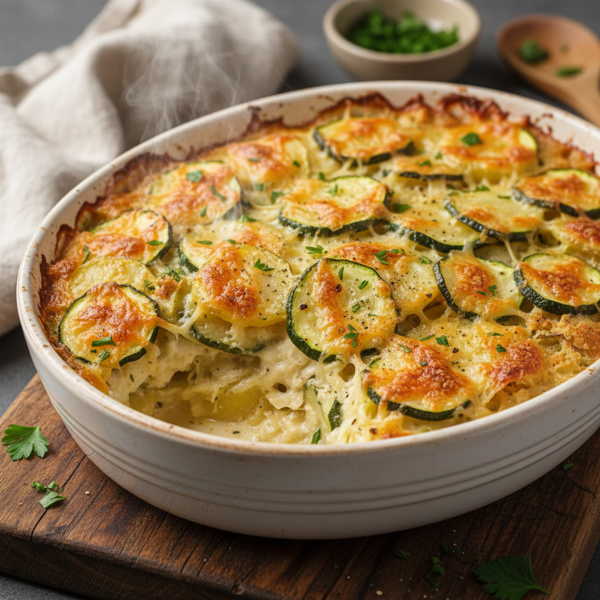 Creamy Cauliflower and Zucchini Scalloped Potatoes recipe