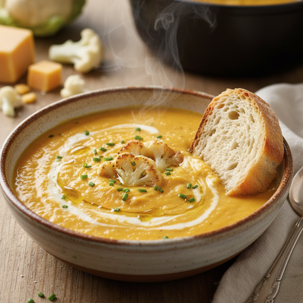 Creamy Cheddar Cauliflower Bliss Soup recipe