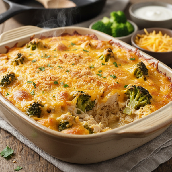 Creamy Cheddar Chicken Broccoli Bake recipe