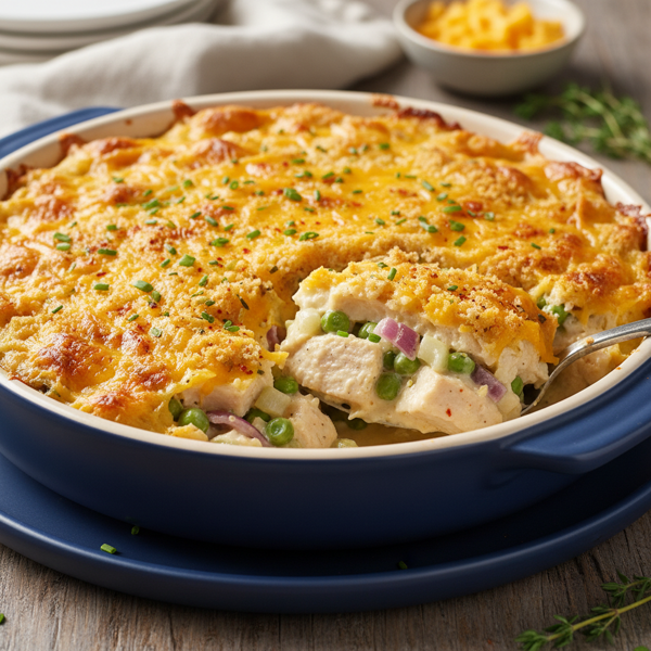 Creamy Cheddar Chicken Salad Casserole recipe