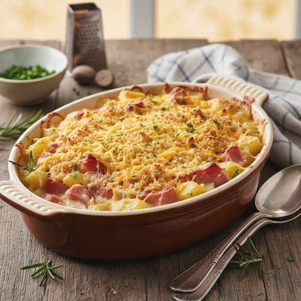 Creamy Cheddar Ham and Potato Delight recipe