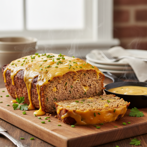 Creamy Cheddar Slow-Cooked Meatloaf recipe