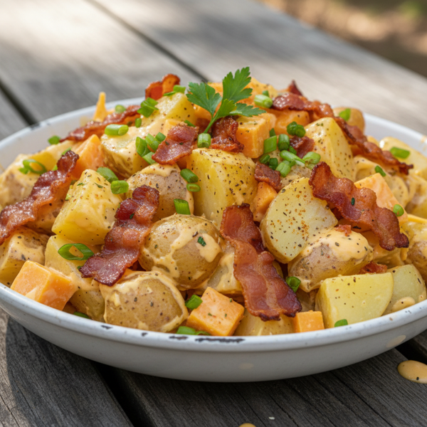 Creamy Cheddar & Bacon Potato Salad recipe