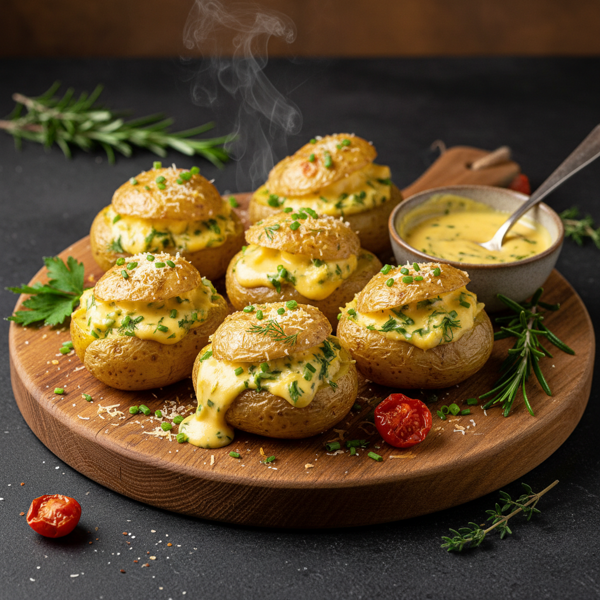Creamy Cheddar & Herb Stuffed New Potatoes recipe